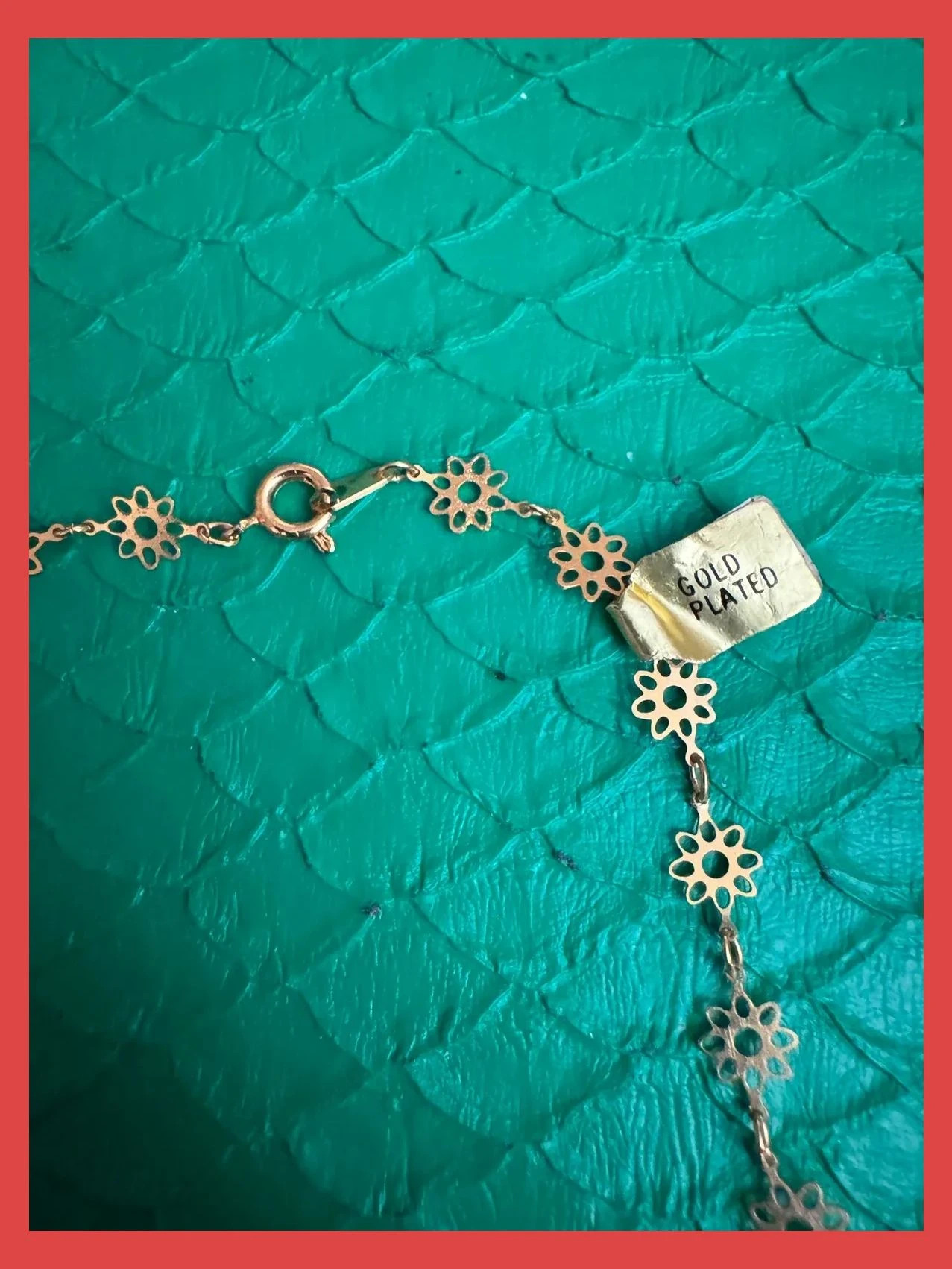 Collar choker flores Gold plated, mide 36 cm 🦋 – Vintage 3