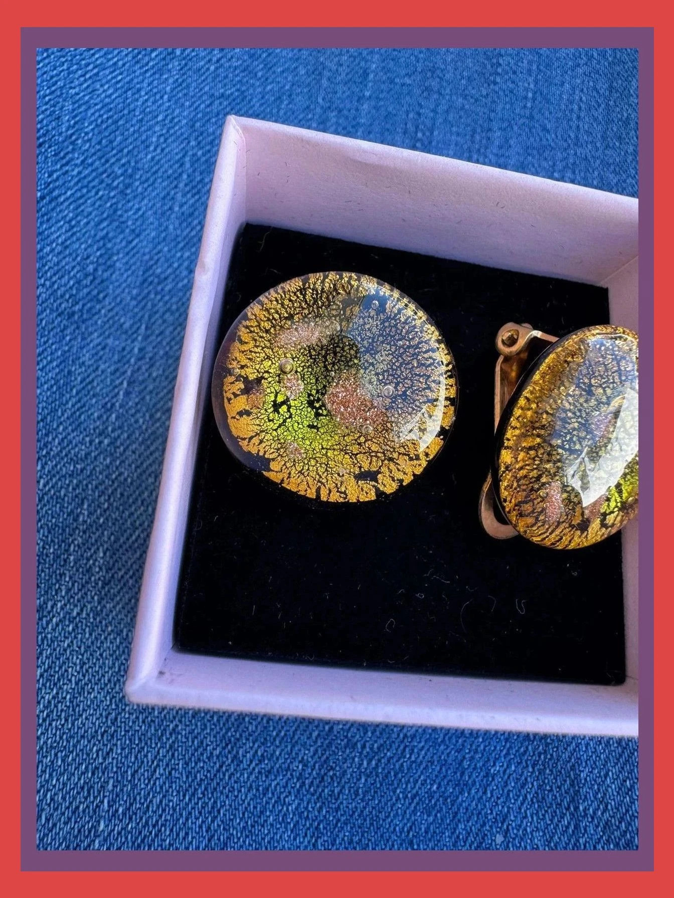 Pendientes clip vintage cristal de murano 🦋 – Vintage Dressing 2