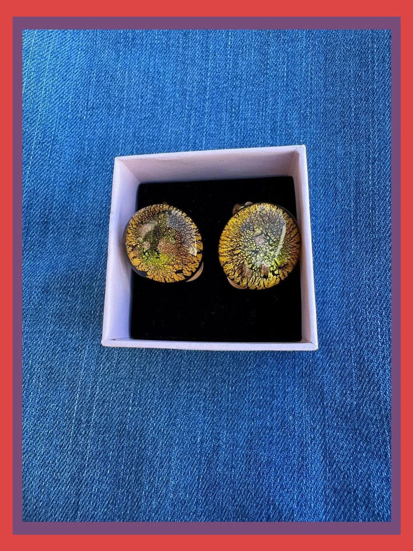 Pendientes clip vintage cristal de murano 🦋 – Vintage Dressing