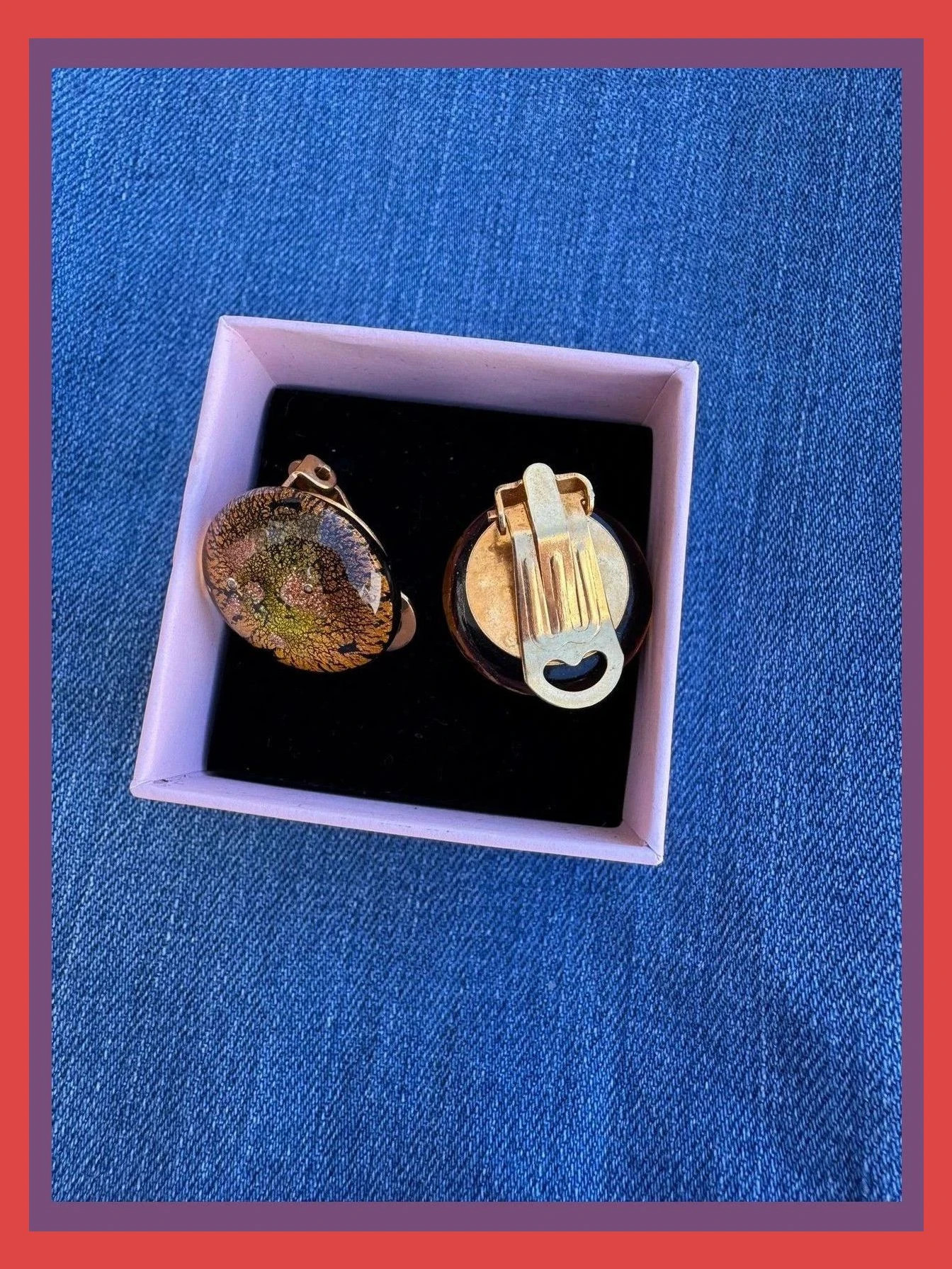 Pendientes clip vintage cristal de murano 🦋 – Vintage Dressing 3