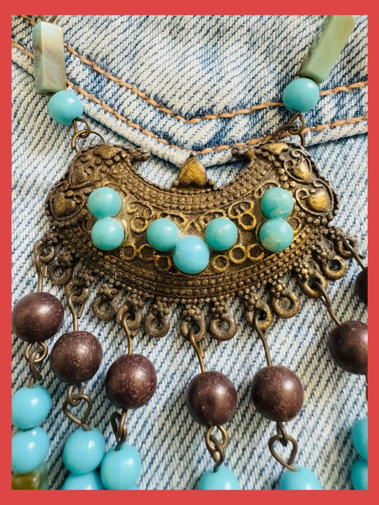 Collar vintage de piedras naturales 🦋 – Vintage Dressing 3
