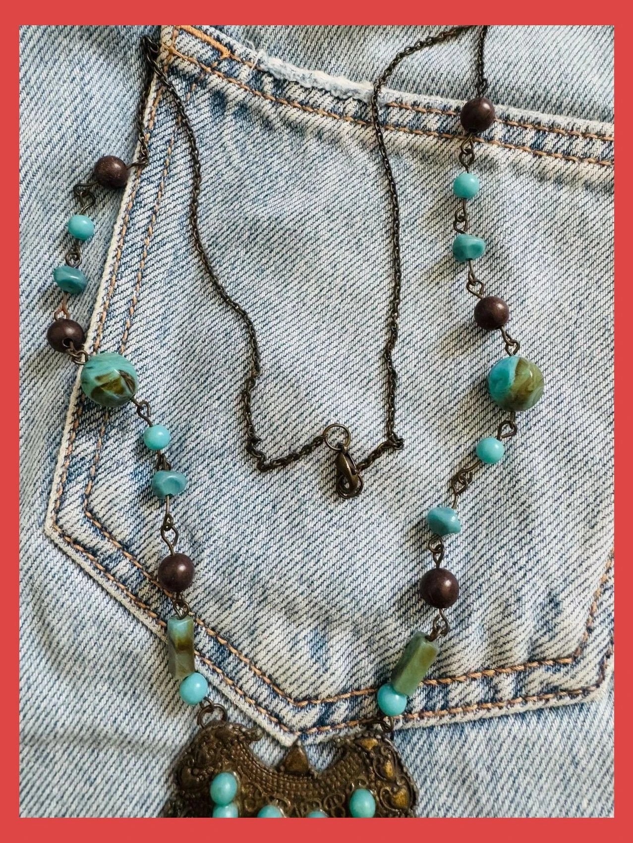 Collar vintage de piedras naturales 🦋 – Vintage Dressing 4