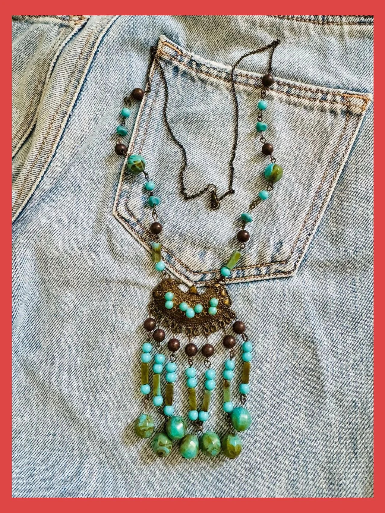 Collar vintage de piedras naturales 🦋 – Vintage Dressing
