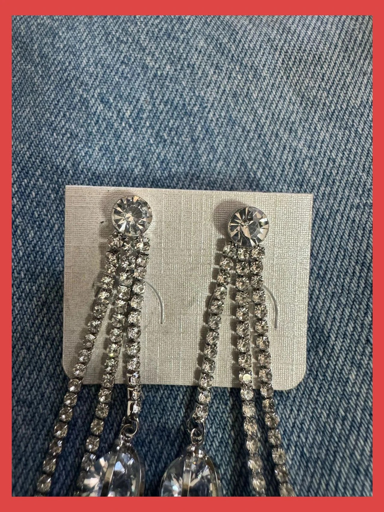 Pendientes plateados con piedras strass 🦋 – Strass 3