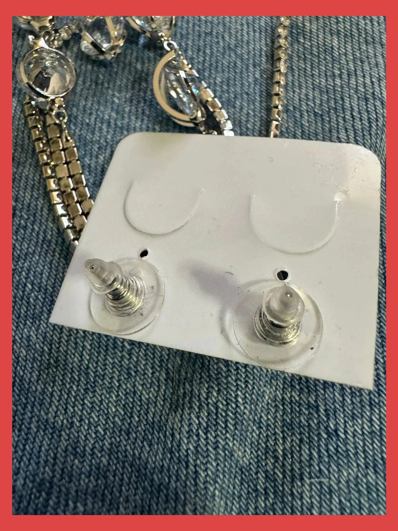 Pendientes plateados con piedras strass 🦋 – Strass 4