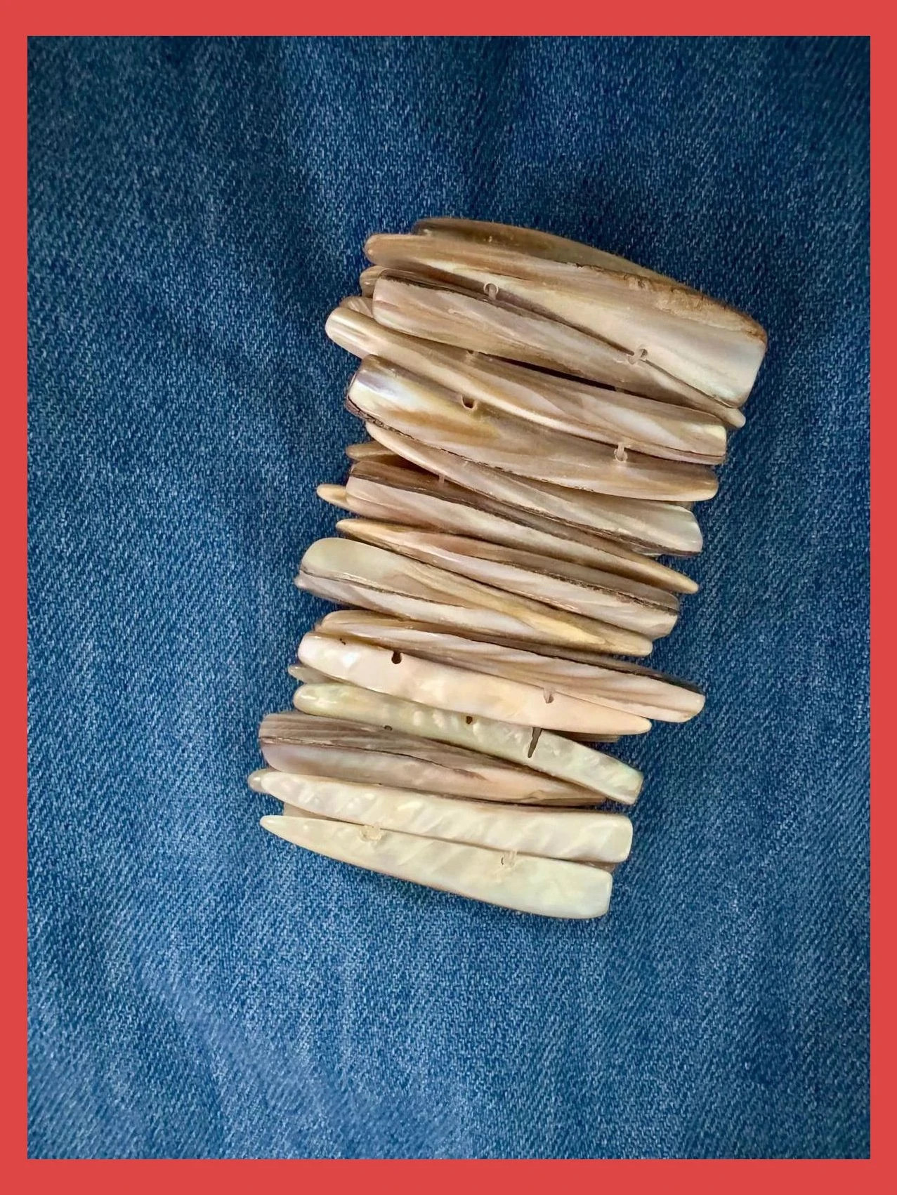 Pulsera ancha nácar , elástica 🦋 – Tocoto Vintage 2