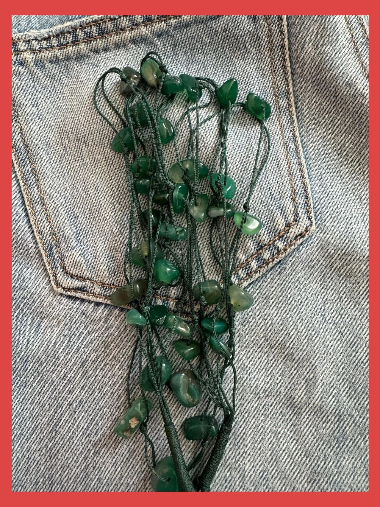 Collar piedra Agata verde 🦋 – Vintage Dressing 2