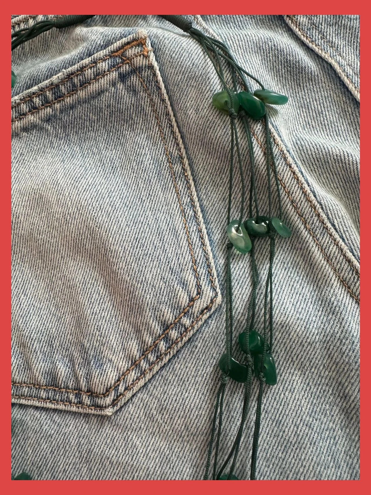 Collar piedra Agata verde 🦋 – Vintage Dressing 3