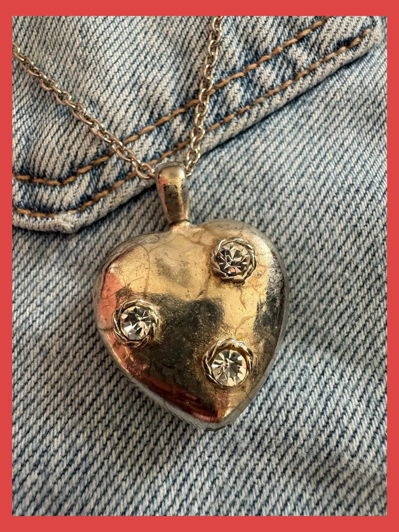 Collar alpaca colgante corazón 🦋 – Vintage Dressing 3