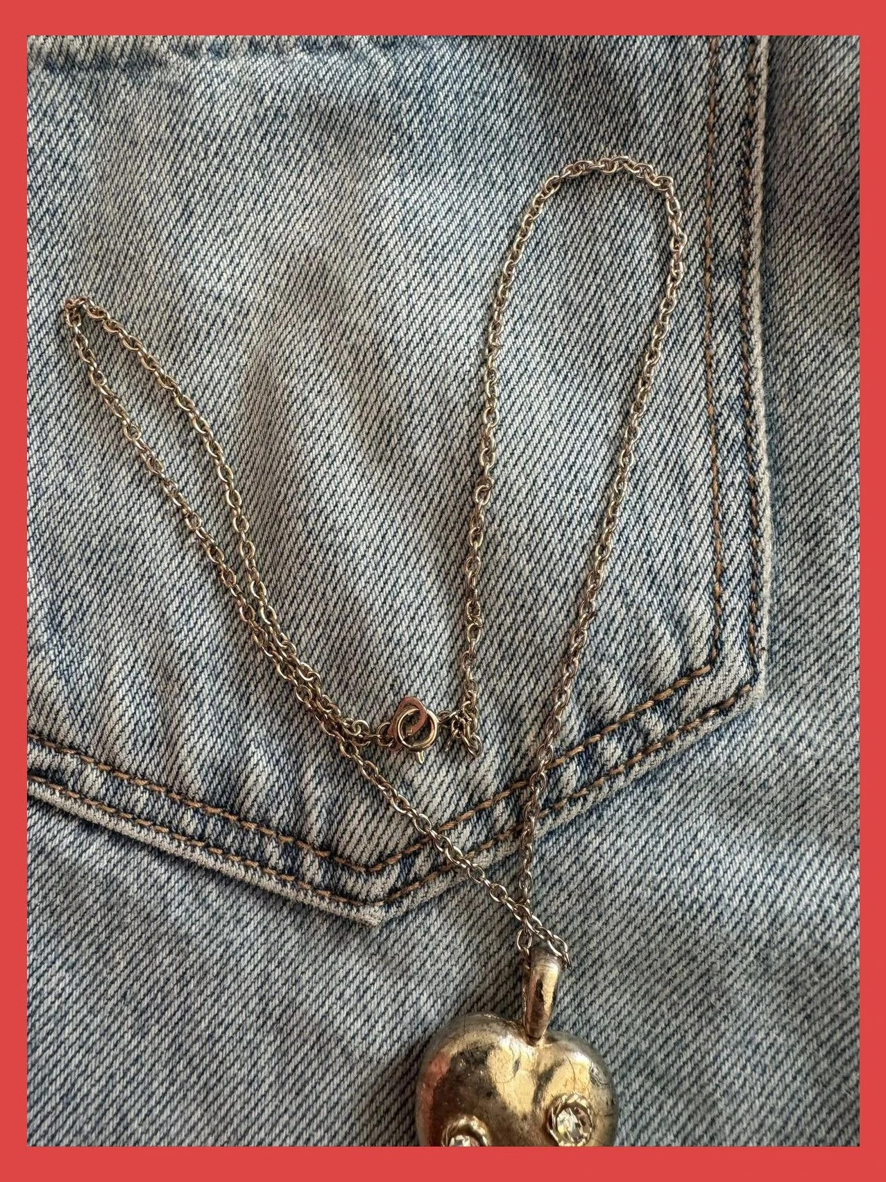 Collar alpaca colgante corazón 🦋 – Vintage Dressing 4