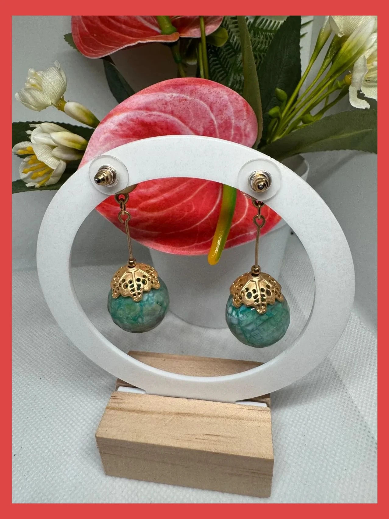 Pendientes dorados acero con piedra 🦋 – Acero 4