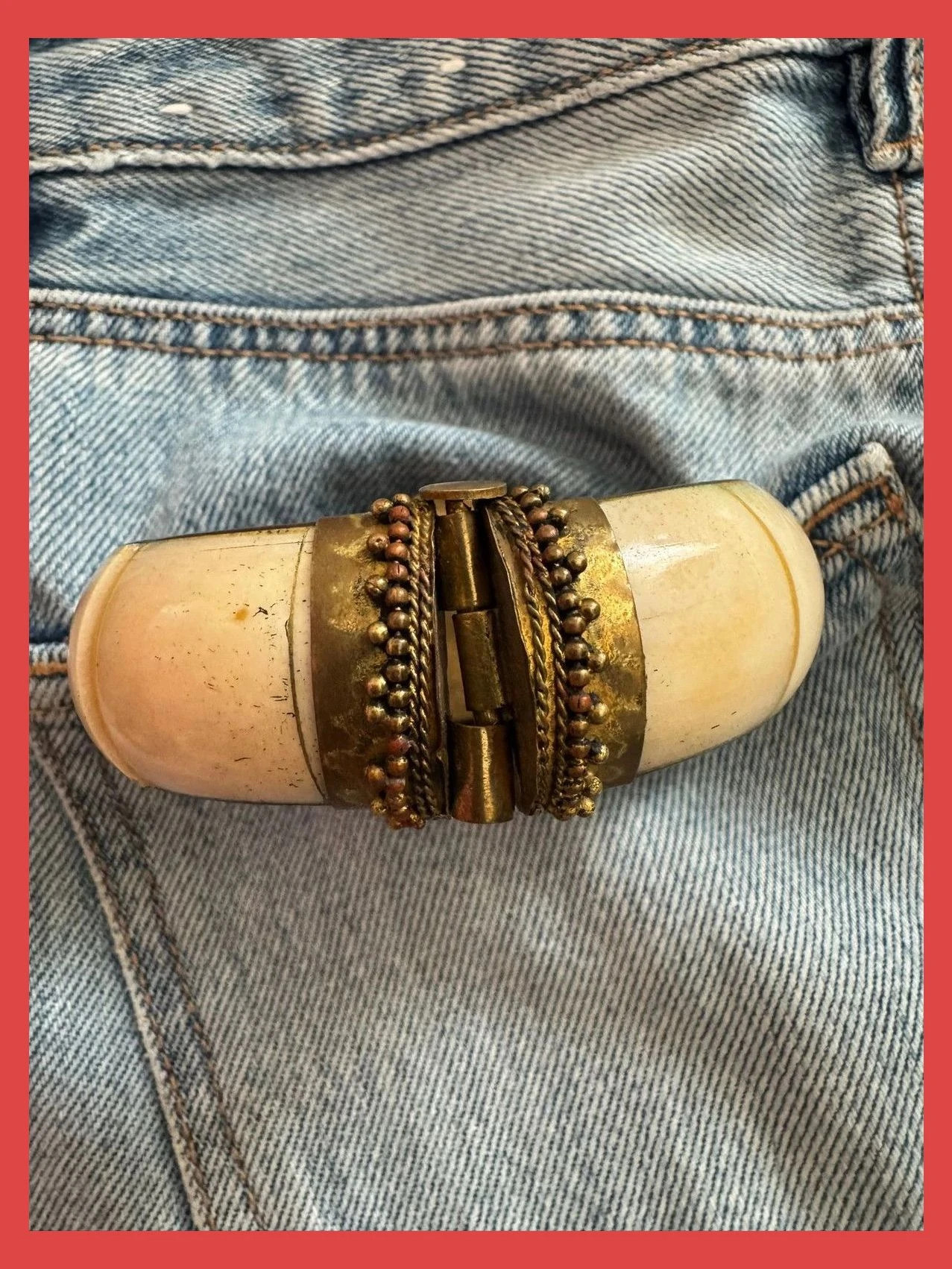 Brazalete ancho vintage con piedras naturales 🦋 – Vintage Dressing 4