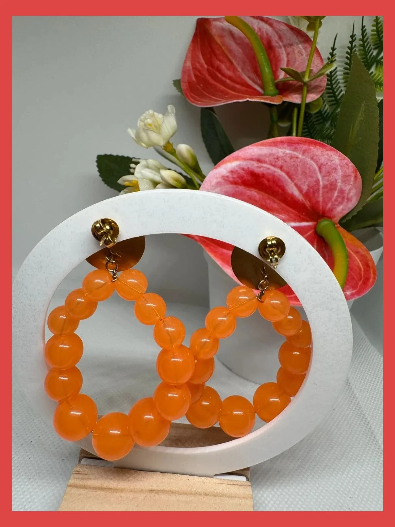 Pendientes largos acero y recina 🦋 – La Boutique 3
