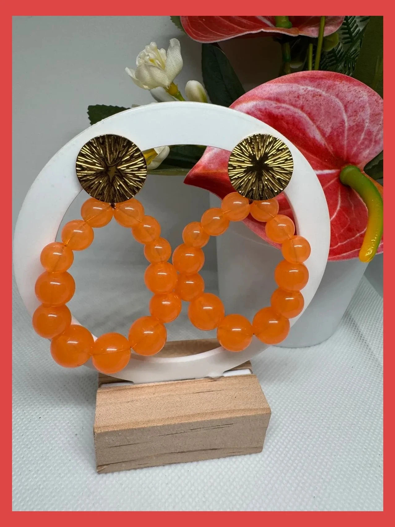Pendientes largos acero y recina 🦋 – La Boutique 2
