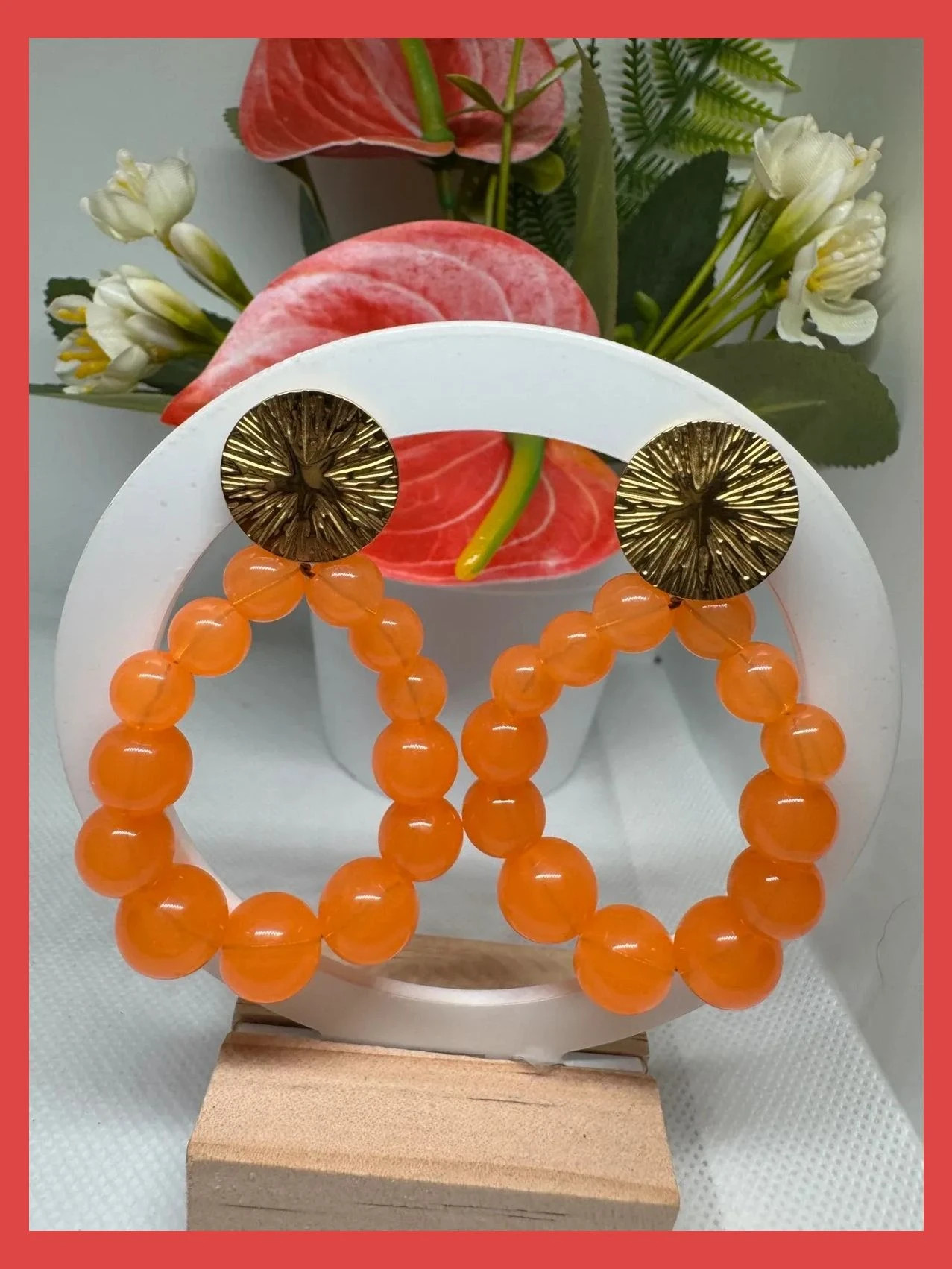 Pendientes largos acero y recina 🦋 – La Boutique 4