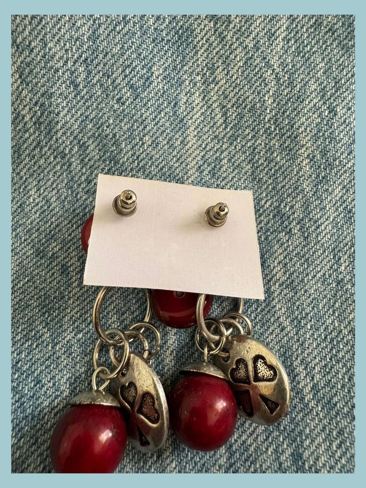 Pendientes vintage de alpaca y abalorios 🦋 – Alpaca 3