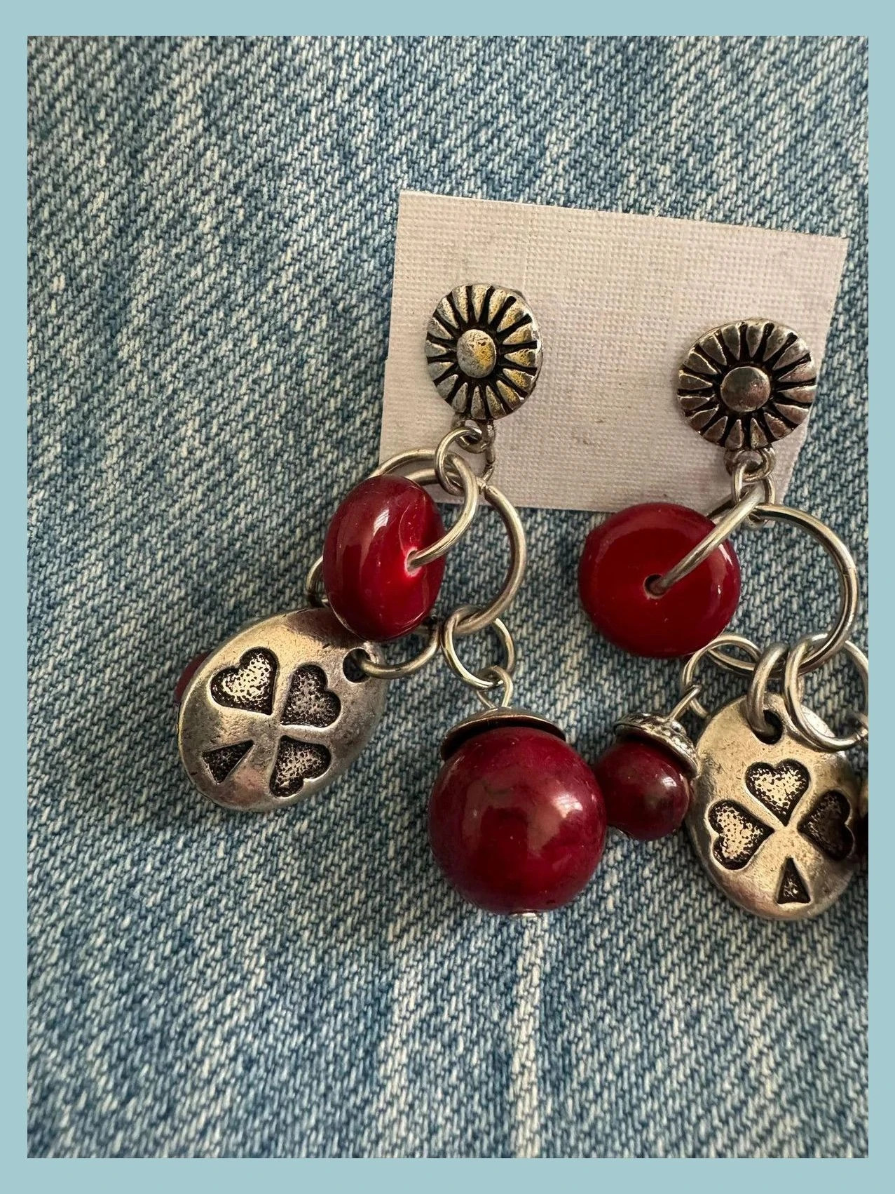 Pendientes vintage de alpaca y abalorios 🦋 – Alpaca 2