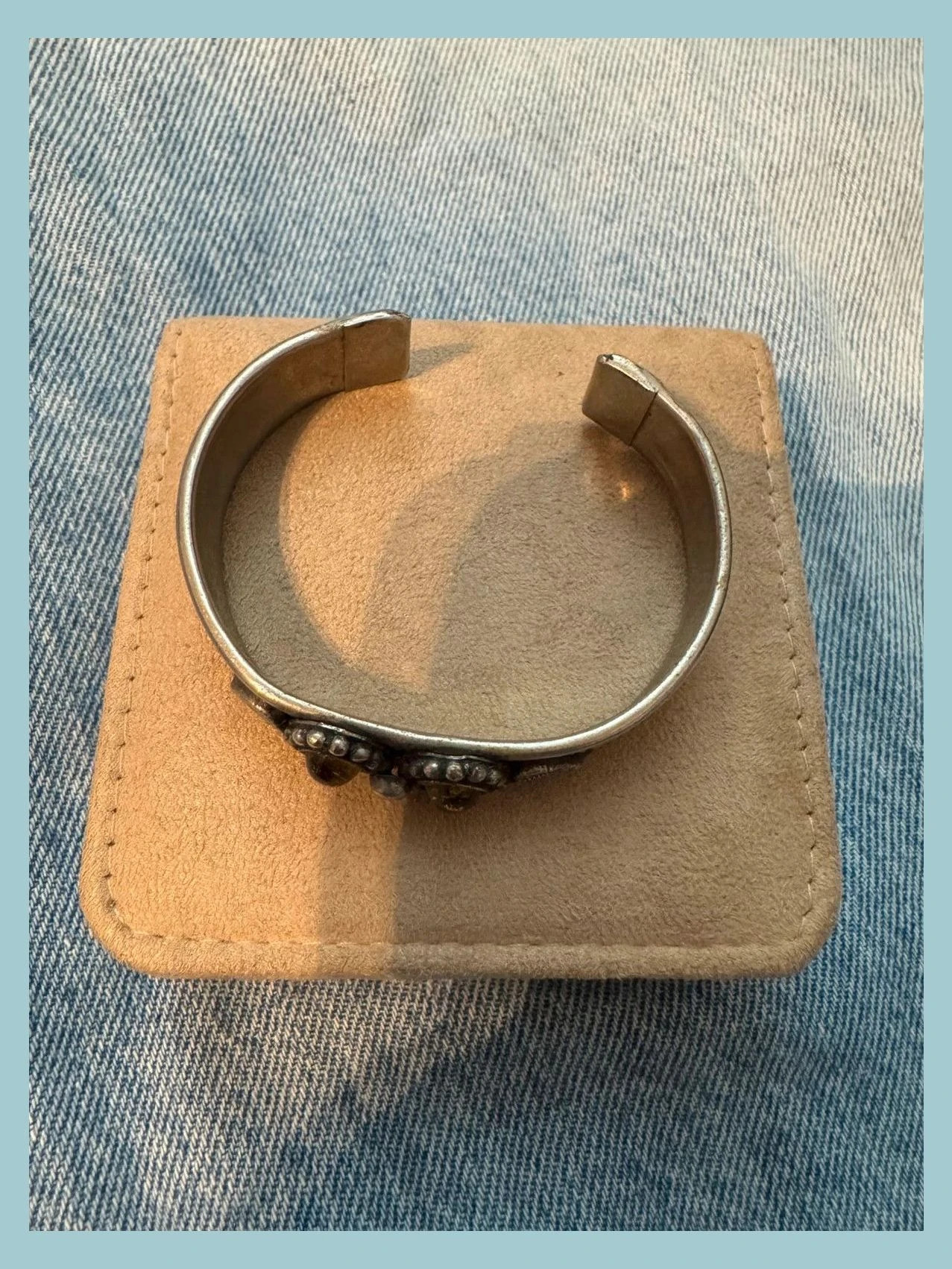 Pulsera vintage de alpaca y piedra 🦋 – Vintage Dressing 4