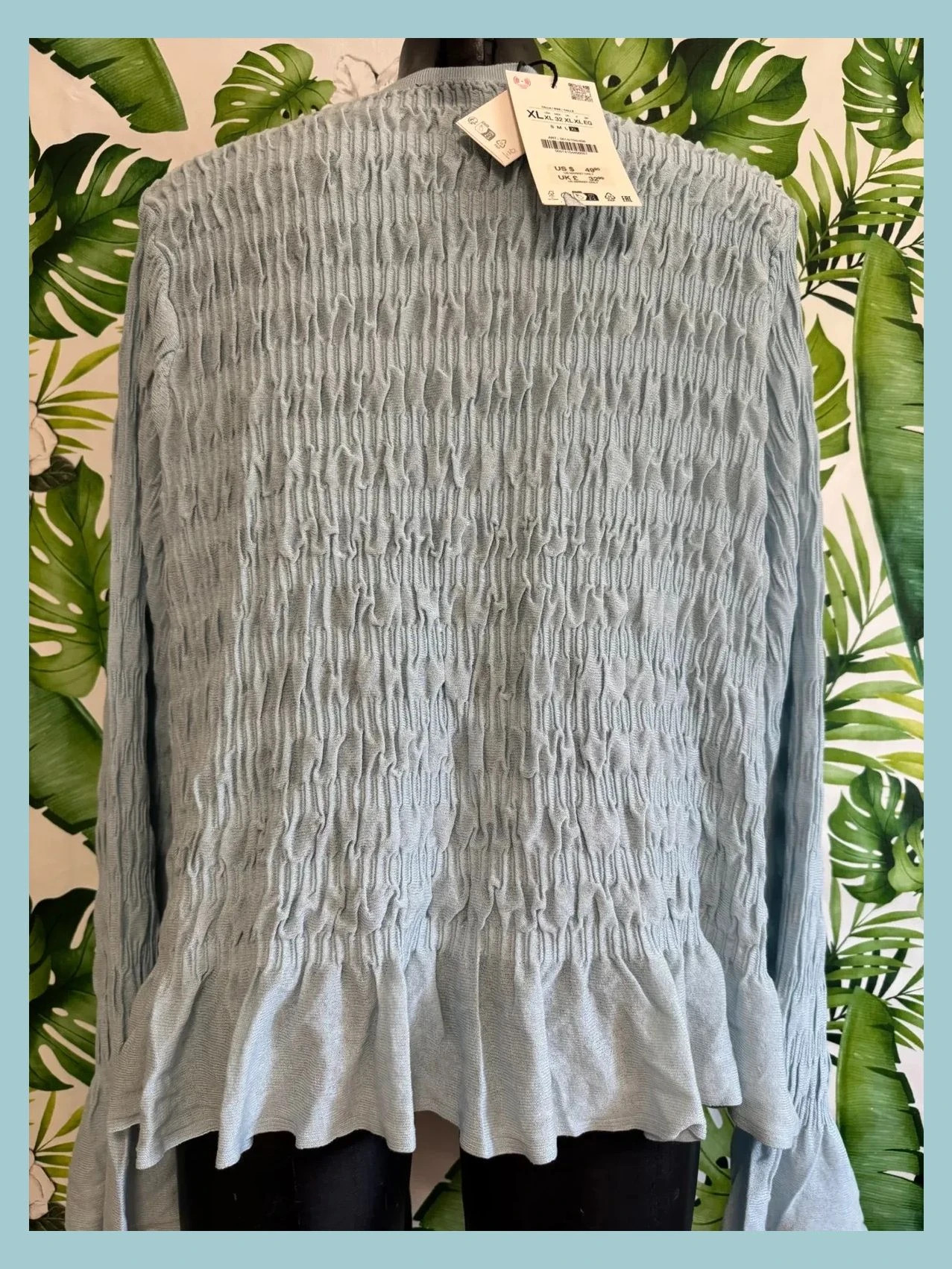 Cárdigan fino color celeste 🦋 – Zara – taille XL / 42 / 14 5