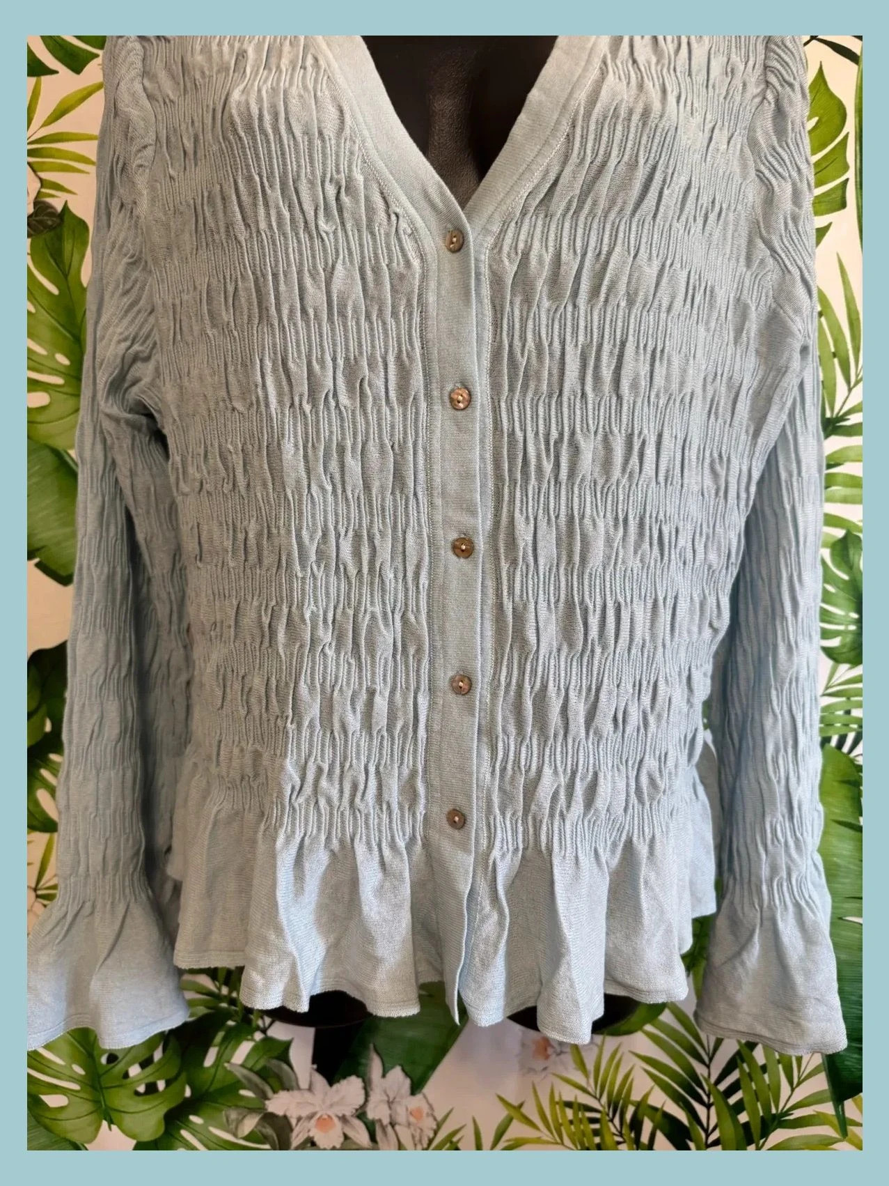 Cárdigan fino color celeste 🦋 – Zara – taille XL / 42 / 14 3