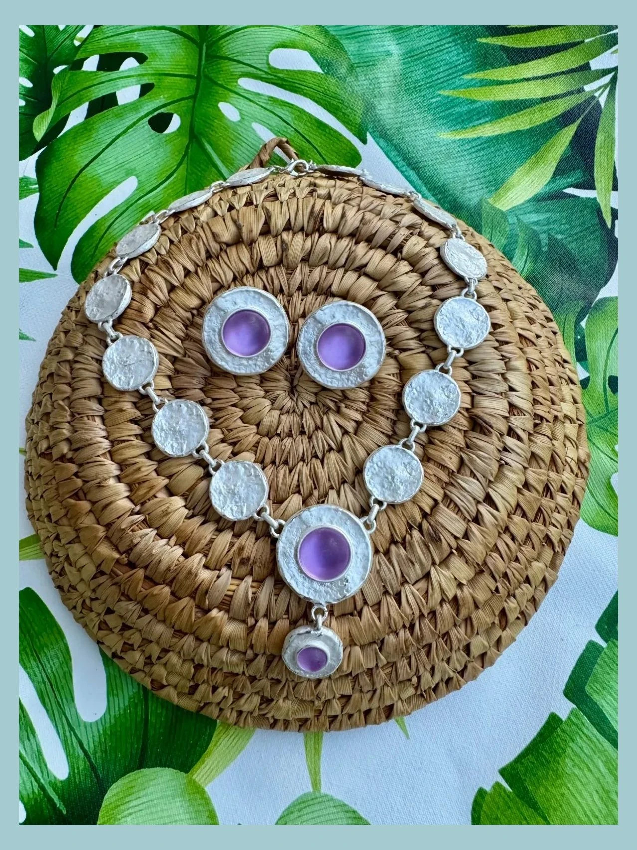Conjunto vintage collar y pendientes 🦋 – Vintage