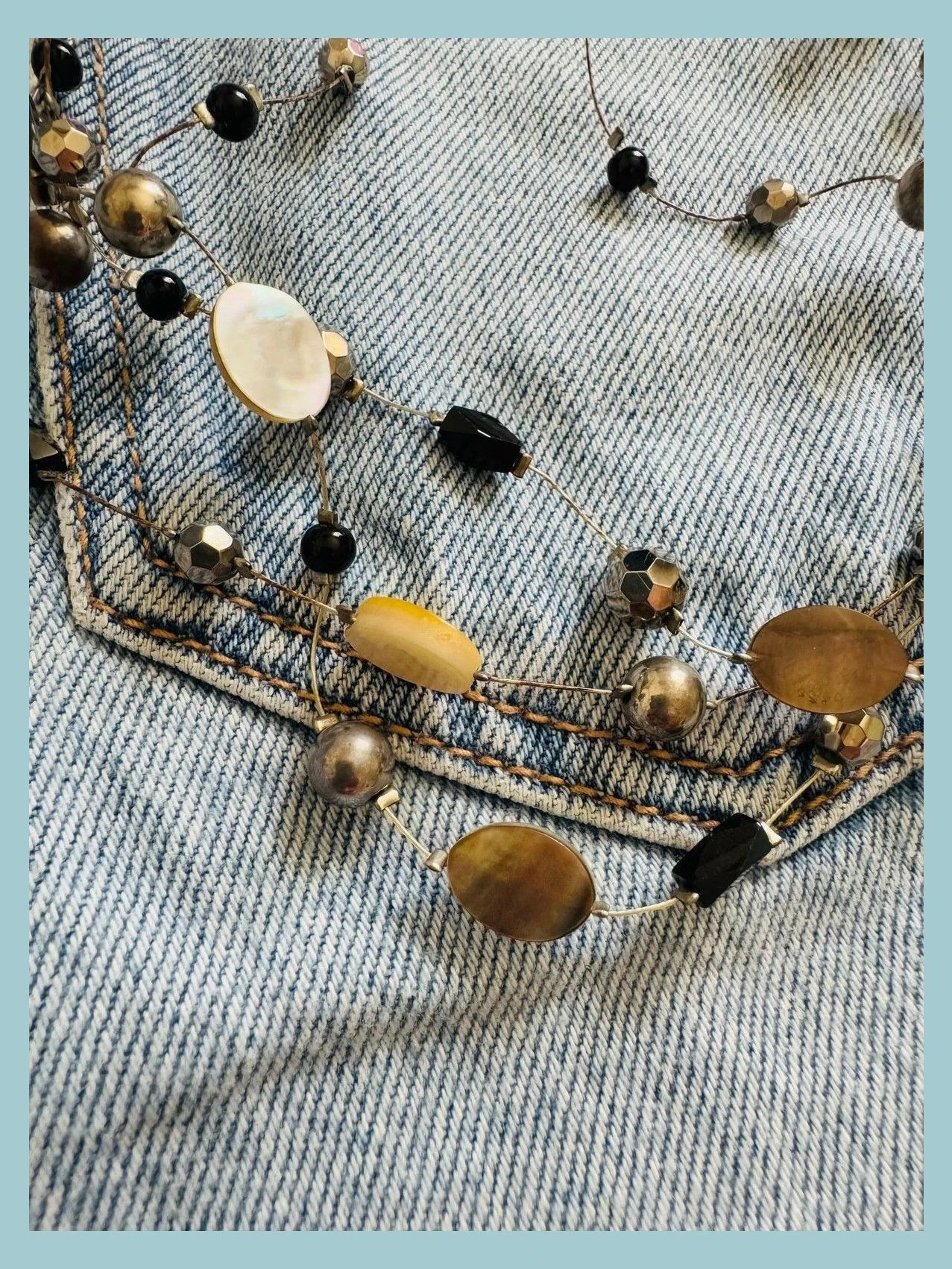 Collar piedra y nácar vintage 🦋 – Vintage Dressing 3
