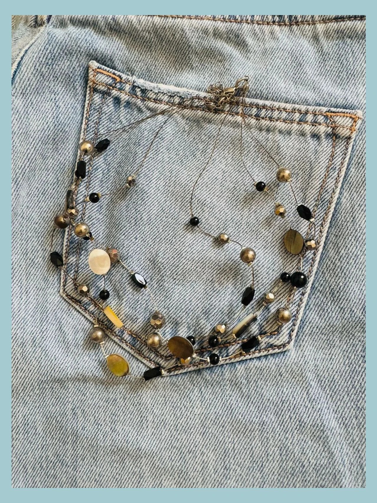 Collar piedra y nácar vintage 🦋 – Vintage Dressing