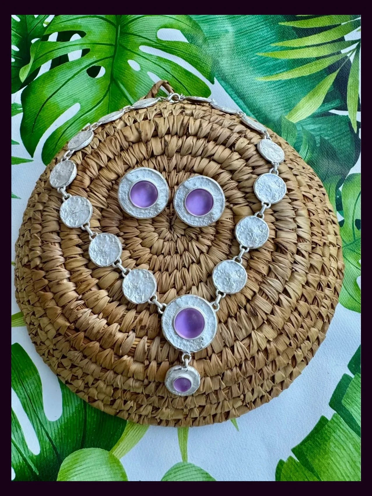 Conjunto vintage collar y pendientes 🦋 – Vintage