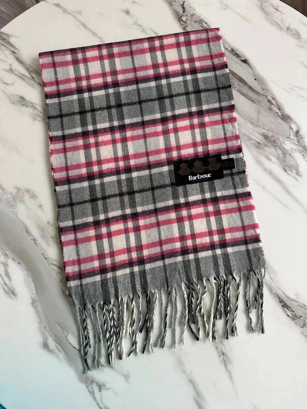 Vintage écharpe femme scarf Barbour à carreaux tartan 100% laine lambswool – Barbour 2