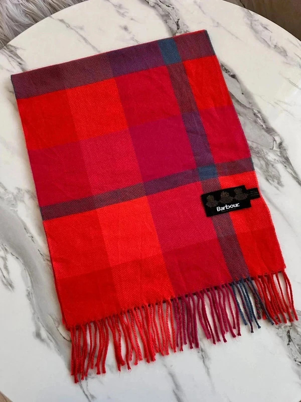 Vintage écharpe🧣scarf Barbour à carreaux tartan 100% laine lambswool unisexe