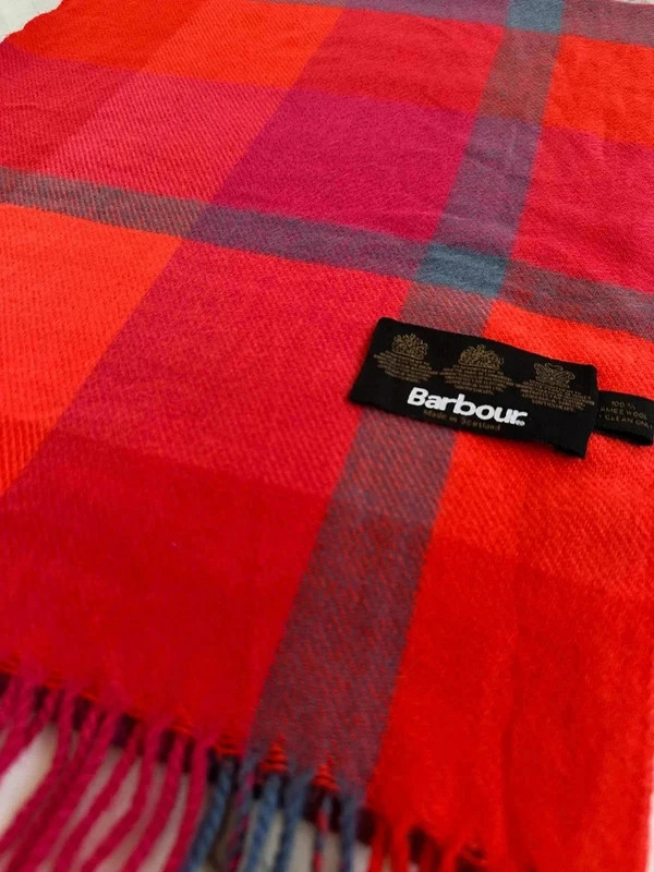 Vintage écharpe🧣scarf Barbour à carreaux tartan 100% laine lambswool unisexe – Barbour 2