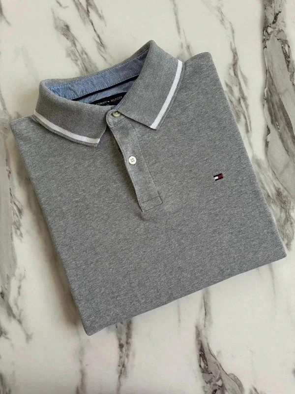 Authentique polo homme👕 Tommy Hilfiger gris taille L