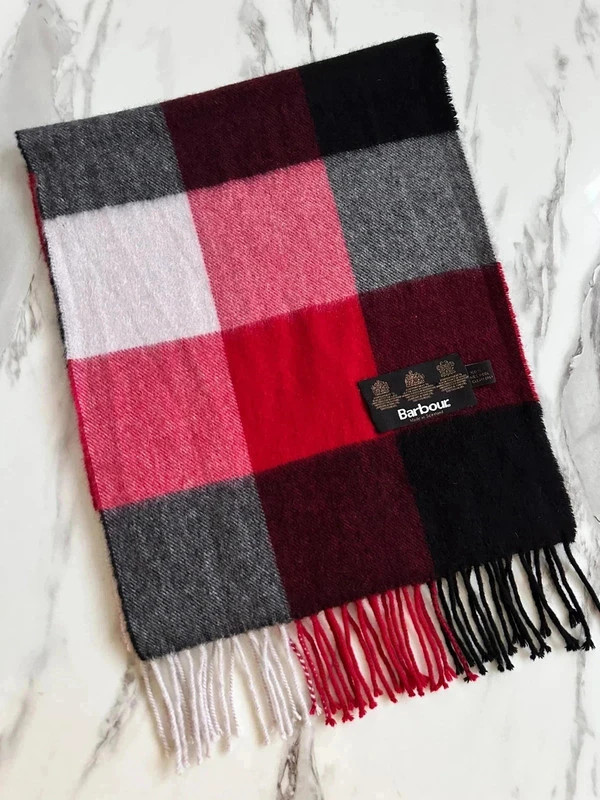 Vintage écharpe🧣scarf Barbour à carreaux tartan 100% laine lambswool unisexe Ref35 attention accros – Barbour 2