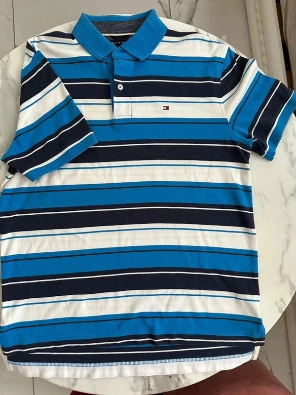 Authentique Polo homme 👕 Tommy Hilfiger à rayures taille M – Tommy Hilfiger – taille M 2