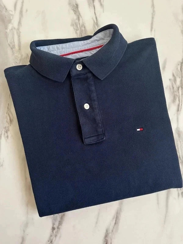 Authentique polo homme 👕 Tommy Hilfiger bleu marine taille M