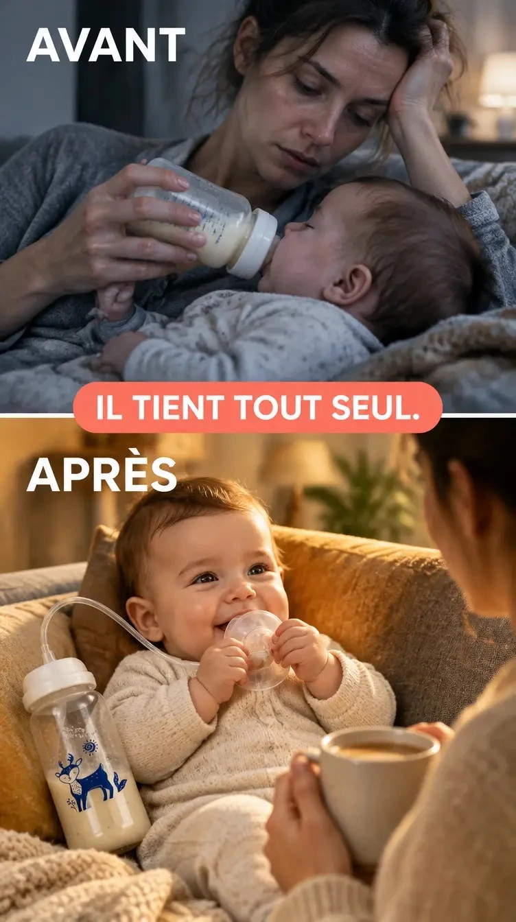 Biberon mains libres 240 ml avec paille, neuf