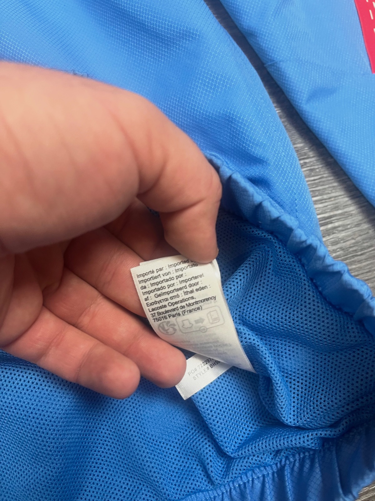 Veste coupe-vent à capuche Lacoste Sport - Bleu & Rouge - Taille M (FR 50)  – Lacoste – taille M 9