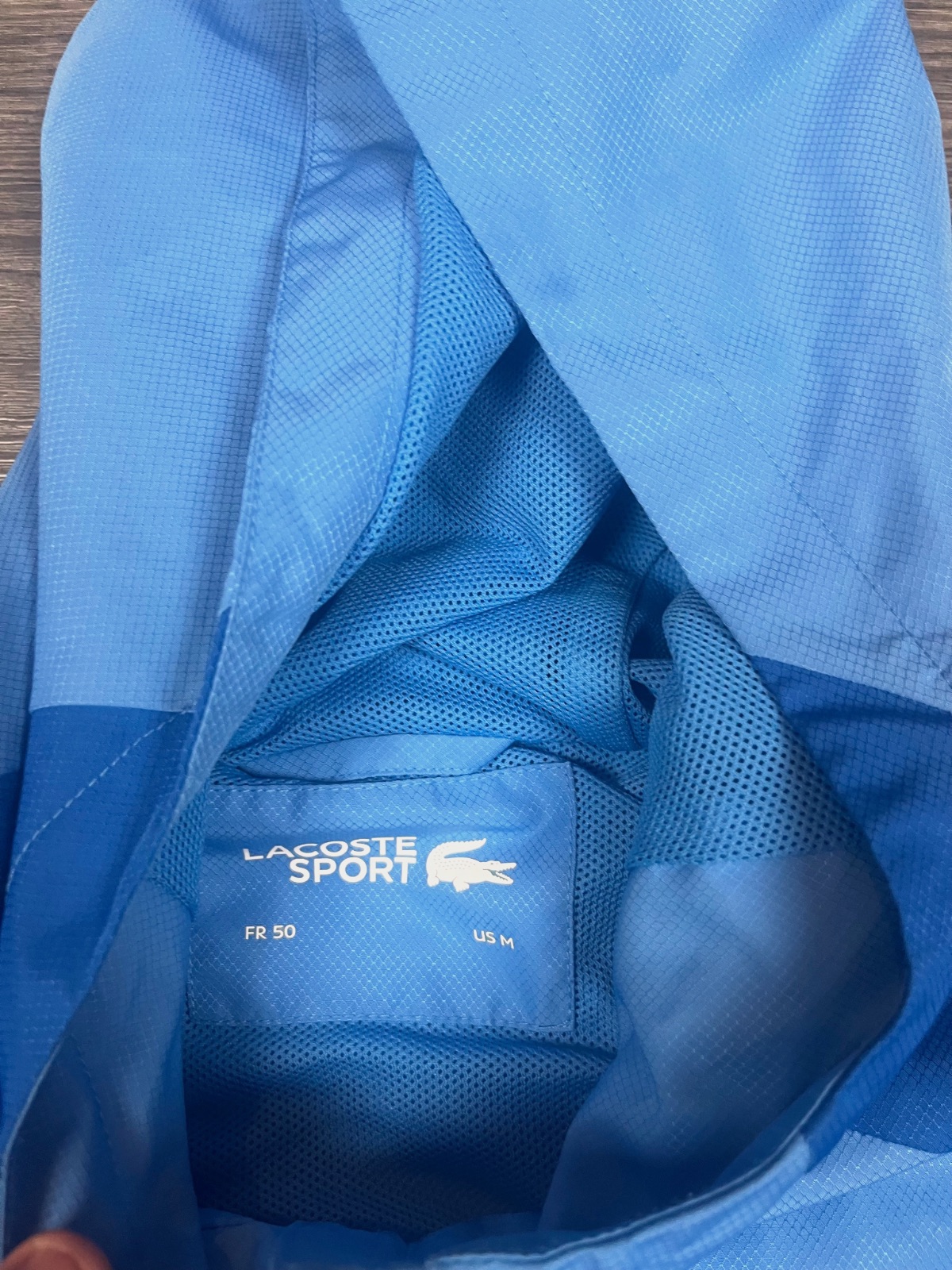 Veste coupe-vent à capuche Lacoste Sport - Bleu & Rouge - Taille M (FR 50)  – Lacoste – taille M 4