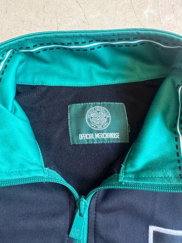 Sudadera Celtic FC retro 1/4 zip negra verde Official Merchandise – Celtic – taille L 5