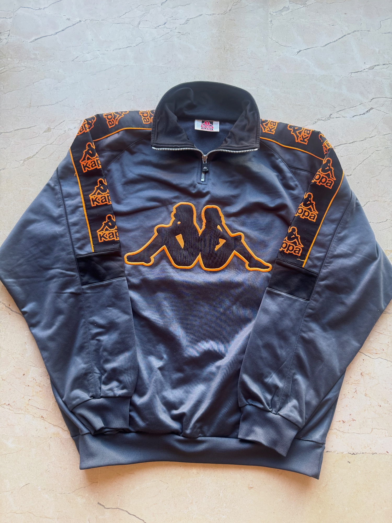 Chaqueta Kappa vintage XL half zip Banda Y2K logo grande bordado