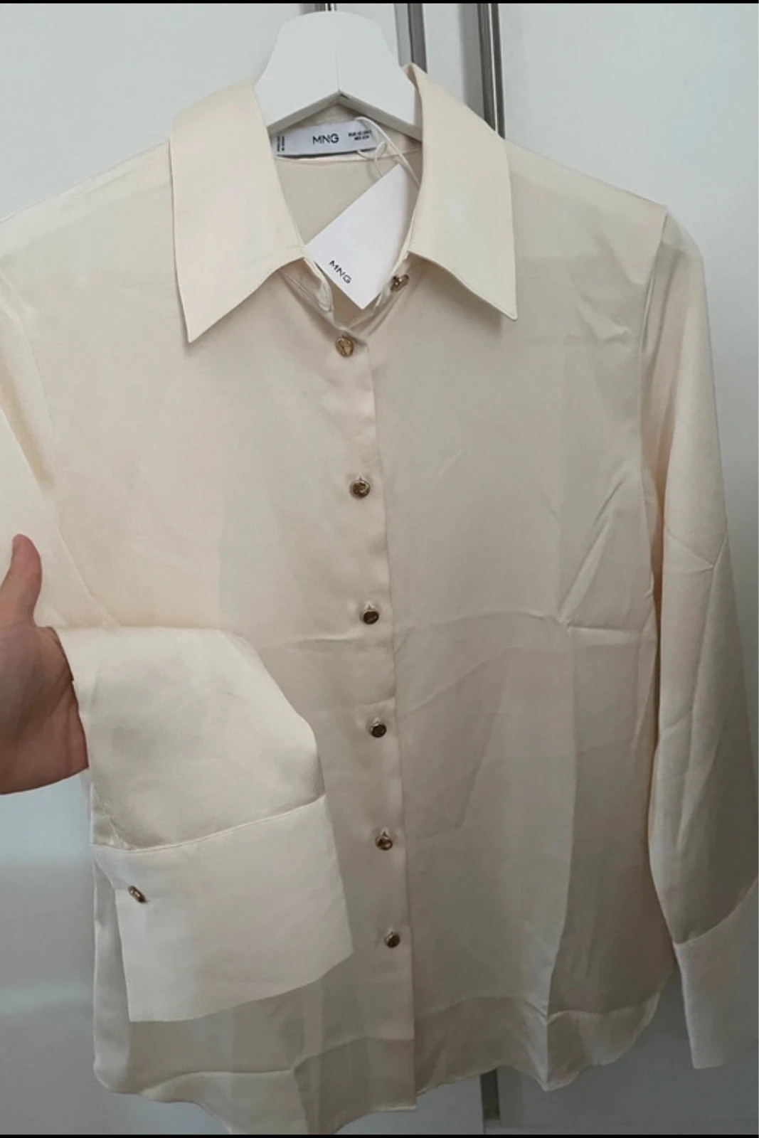 Camisa manga larga color crema nueva – Mango – taille XS / 34 / 6 3