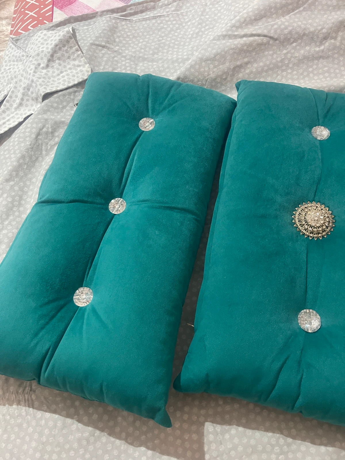 3 lujosas almohadas decorativas de color turquesa – taille Autre 4