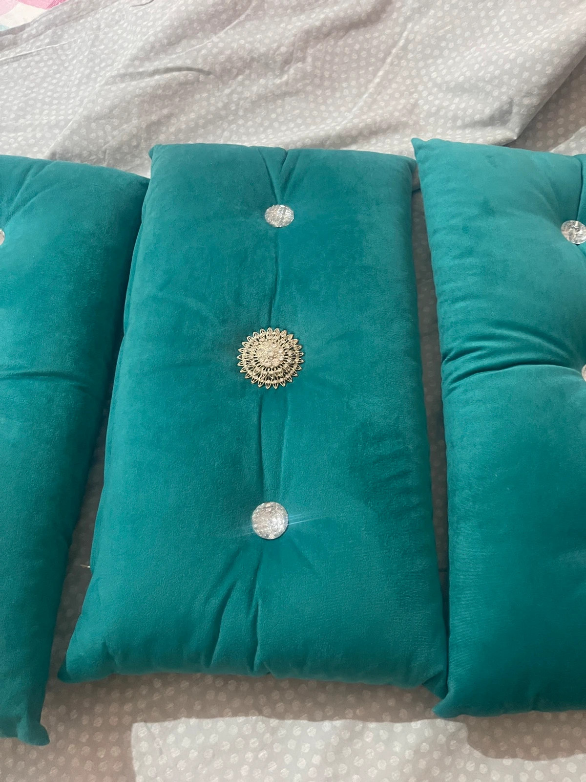 3 lujosas almohadas decorativas de color turquesa – taille Autre 3