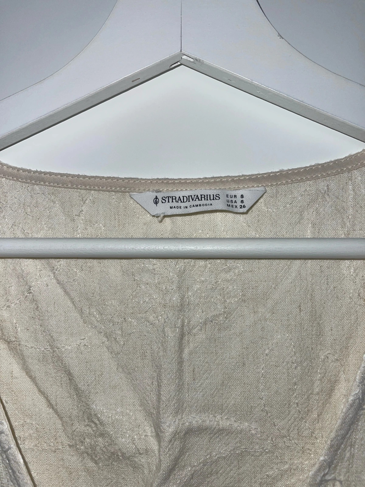 Top de lino color crema elegante nuevo – Stradivarius – taille S / 36 / 8 2