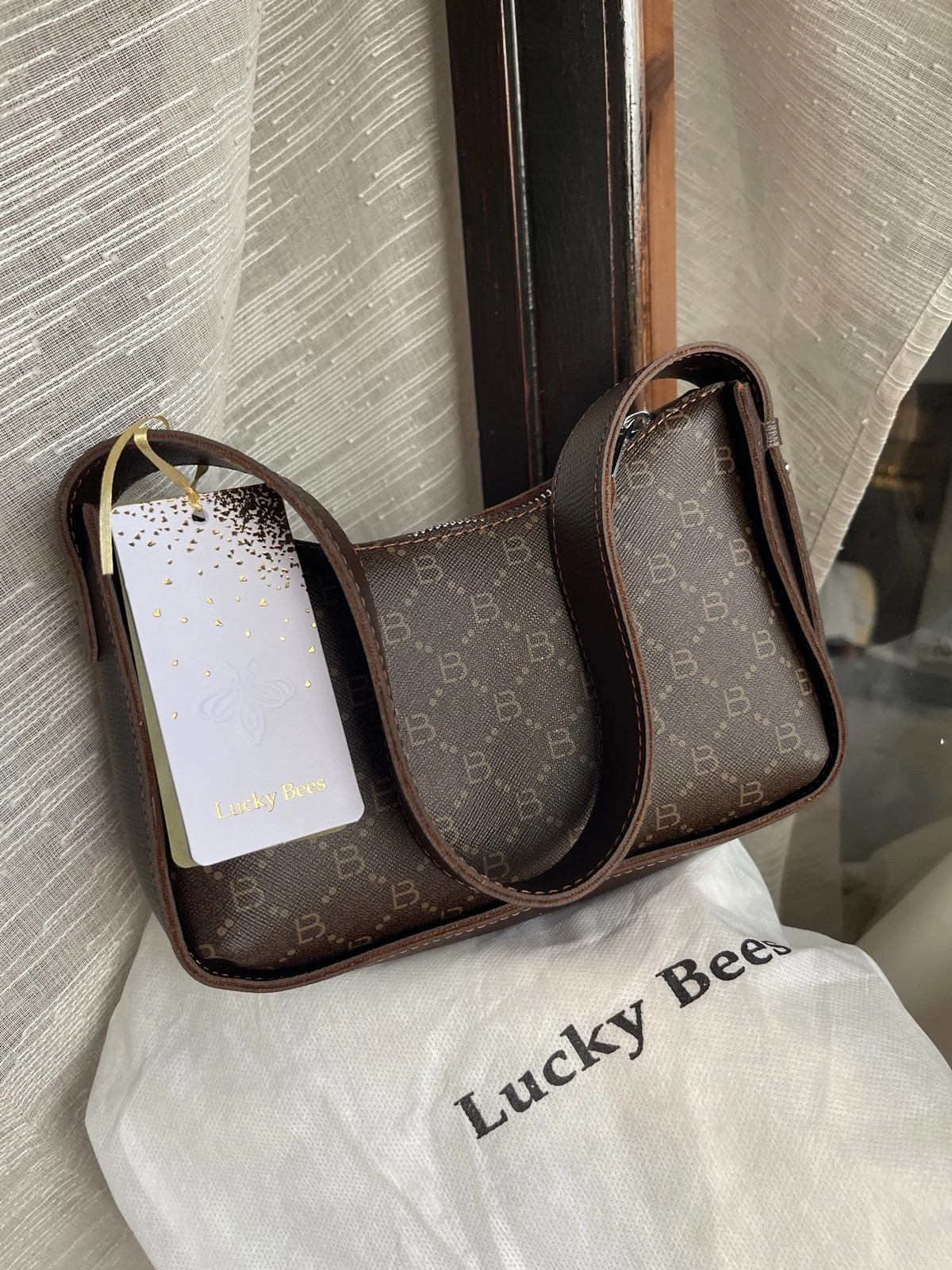 Bolso de hombro marrón elegante – Lucky Bees 2