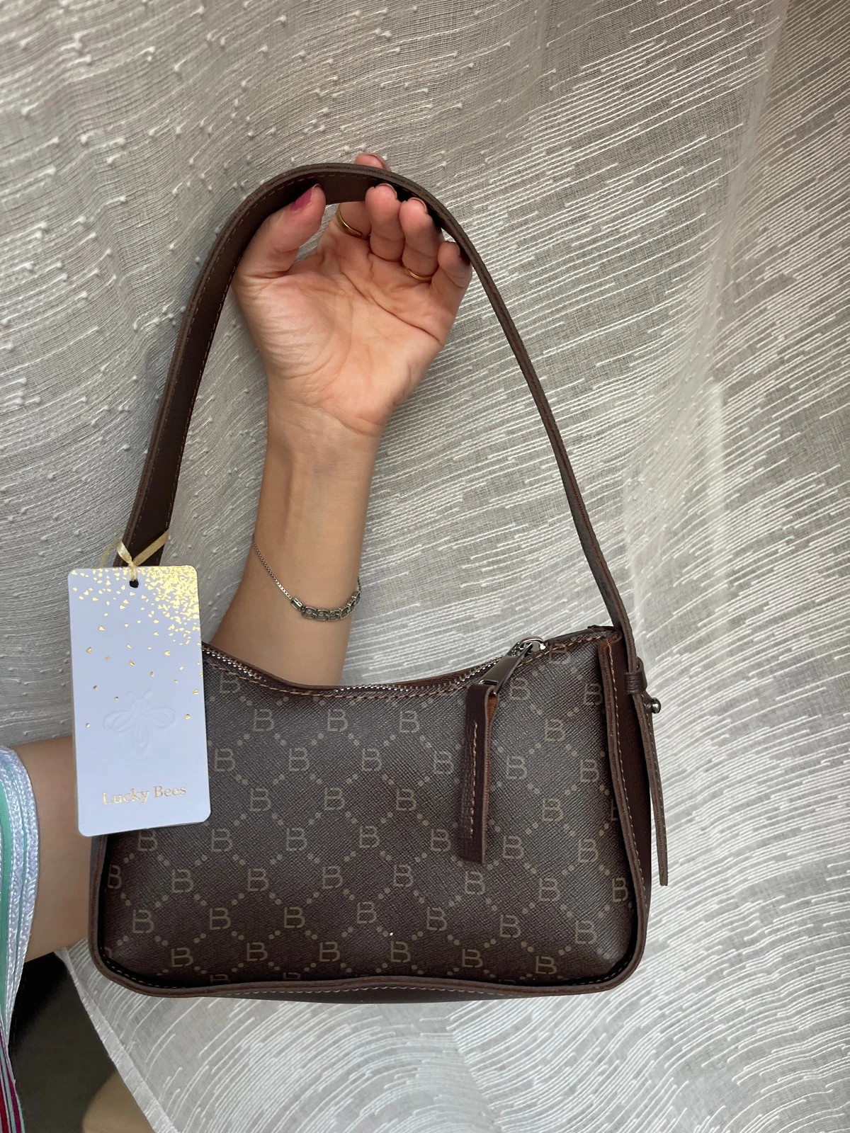 Bolso de hombro marrón elegante – Lucky Bees 3