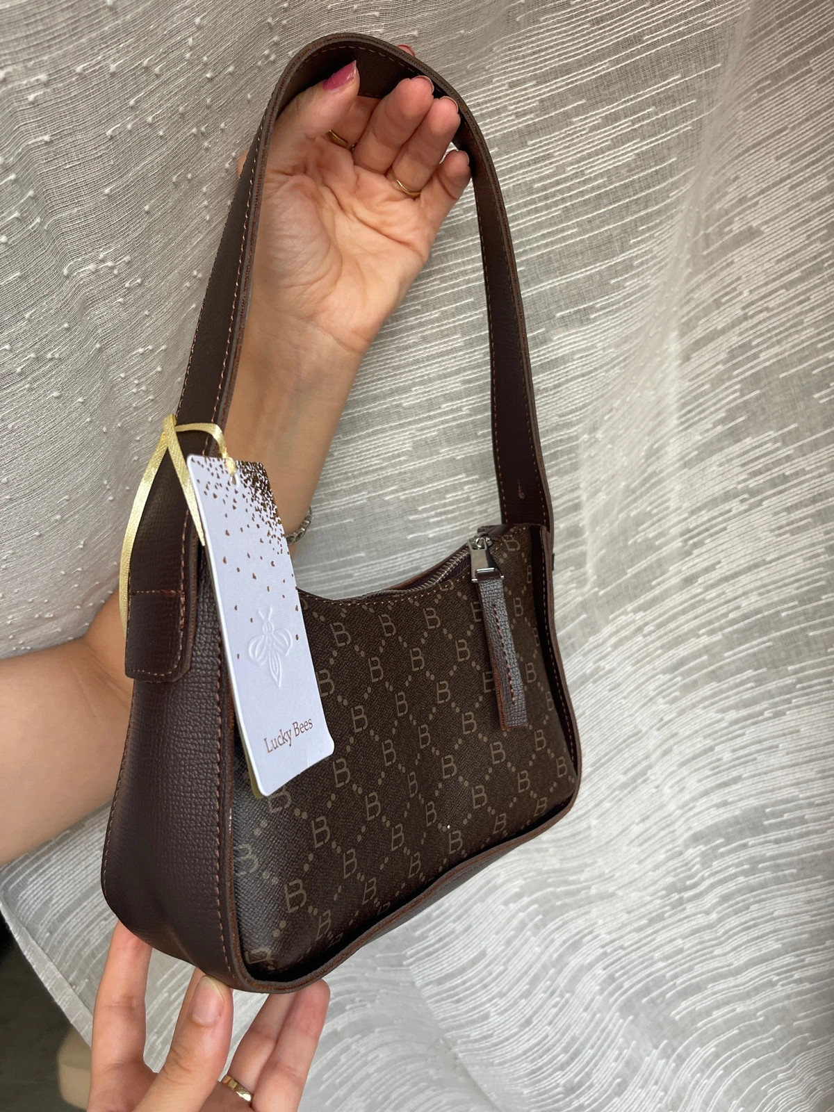 Bolso de hombro marrón elegante – Lucky Bees 4