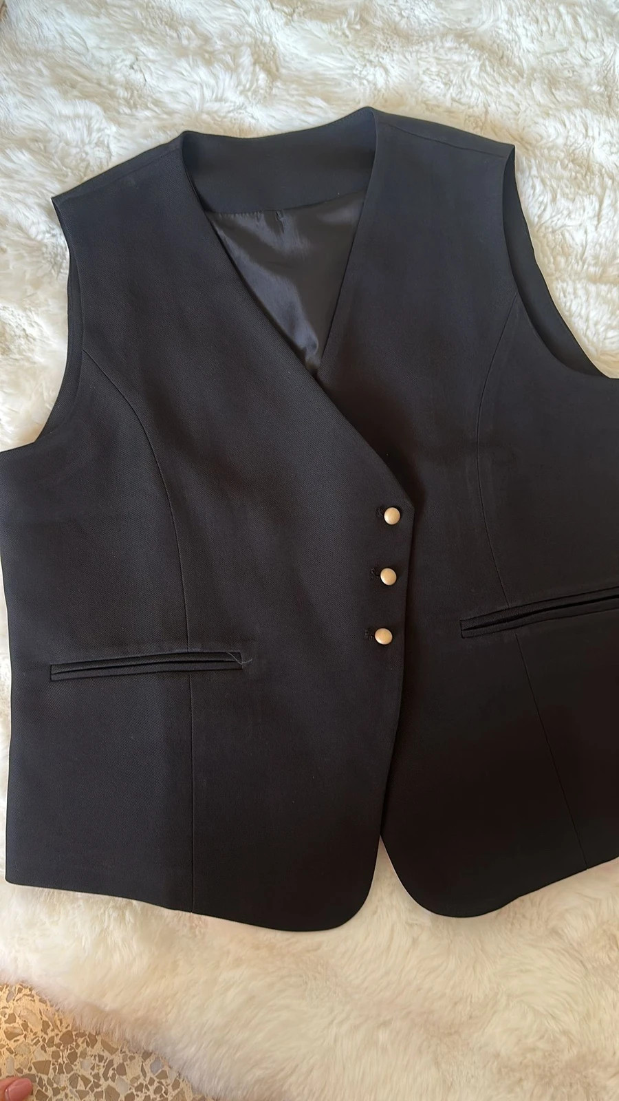 Chaleco traje color negro muy elegante talla L – taille L / 40 / 12 2