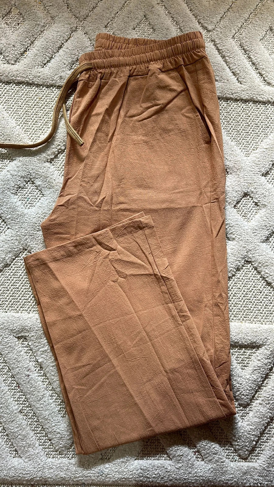 Pantalón de lino unisex talla L en marrón nuevo a estrenar – taille L / 40 / 12 3