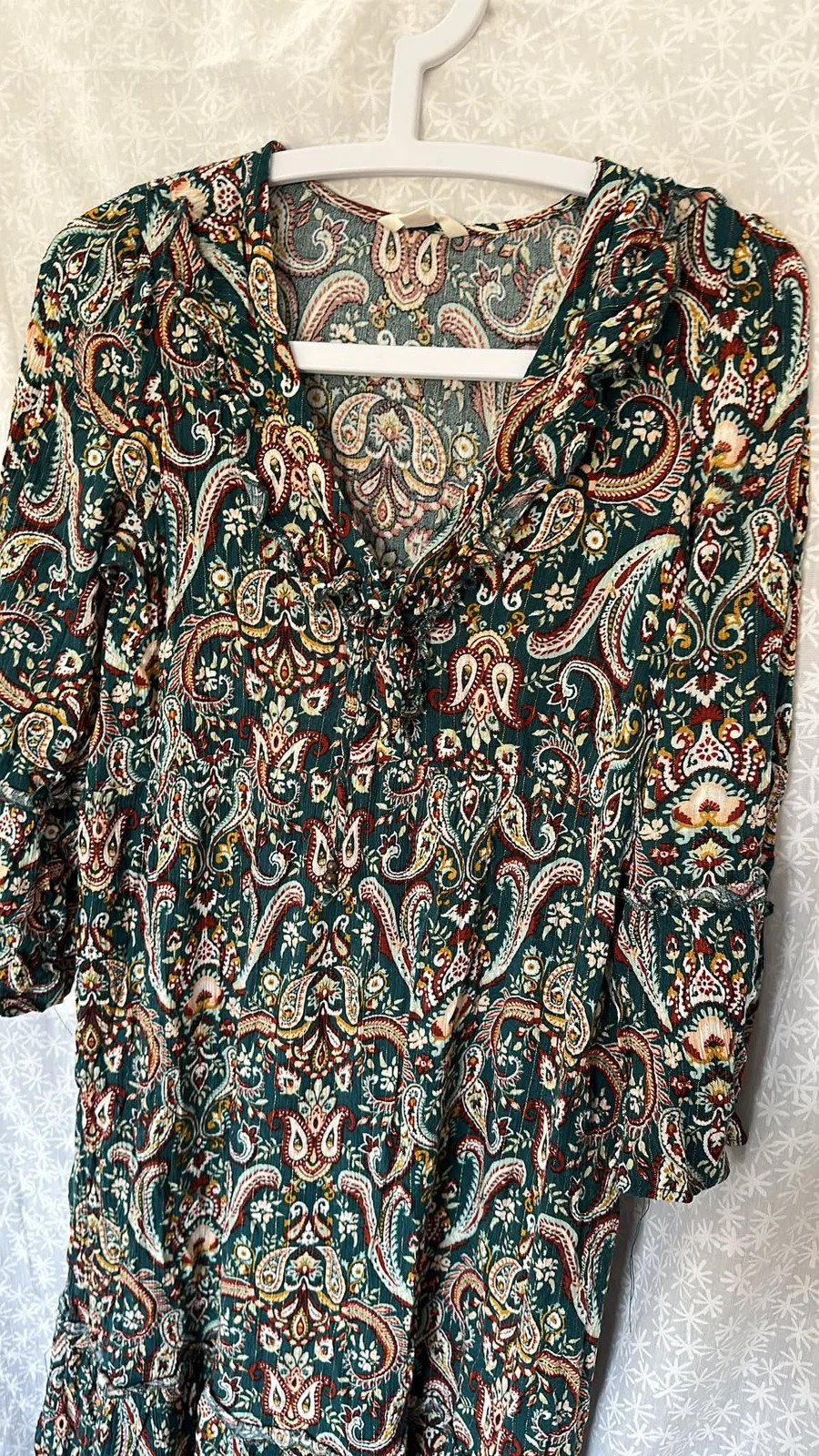 Vestido largo estampado de color verde – Springfield – taille XS / 34 / 6 3